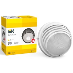 Светильник НПП 1107 100Вт E27 IP54 бел. круг ресничка IEK LNPP0-1107-1-100-K01