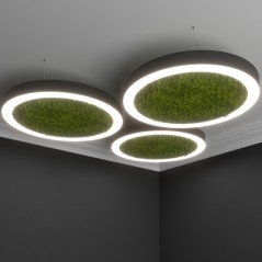 Светильник светодиодный RVE-LBX-MOSS-HOLE-RING-500-P 36Вт 4000К 500х500х100мм подвесной шир. рассеив.-80мм бел. RVElektro RVE000