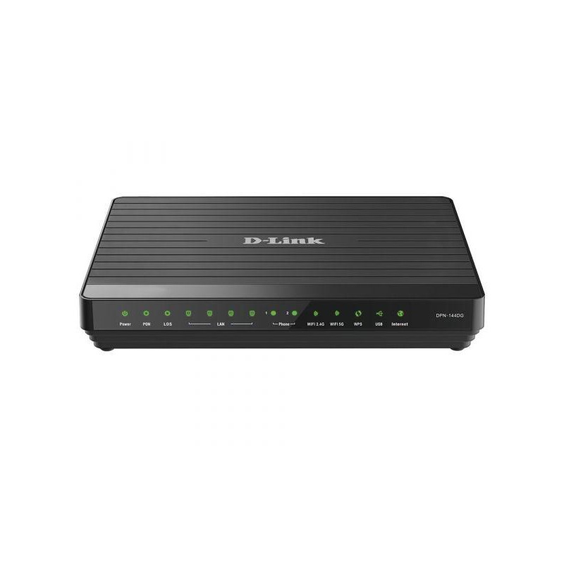 Шлюз DPN-144DG/2S1U/A1A 2х диап. беспроводной абонентский голосовой GPON ONT (1 GPON-порт 4 порта 10/100/1000Base-T 2 FXS-порта 