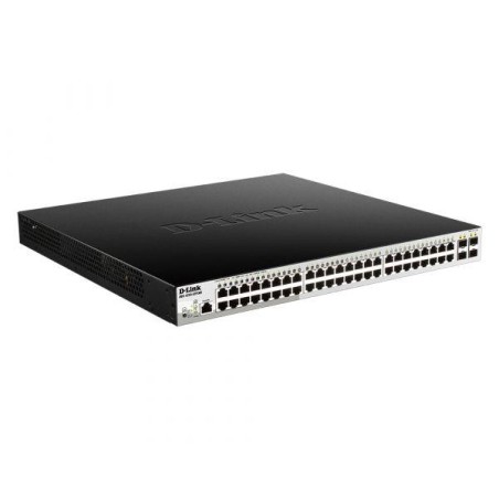 Коммутатор управляемый L2 DGS-1210-52P/ME/B1A (48 портов 10/100/1000Base-T (1-8 с поддержкой PoE 802.3af/802.3at (30Вт) и 4 порт