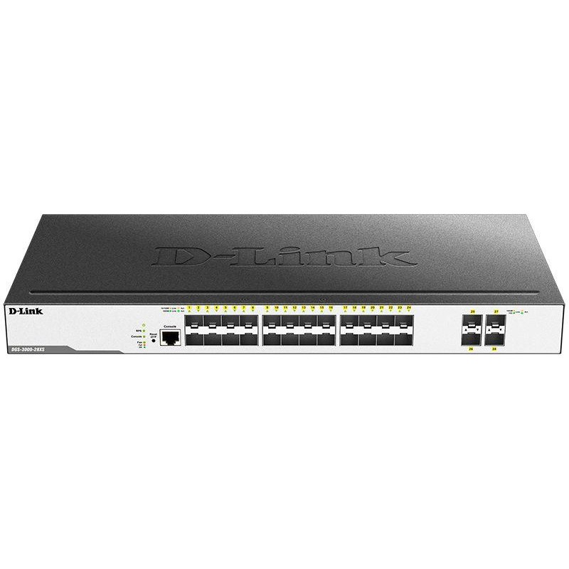 Коммутатор управляемый DGS-3000-28XS DGS-3000-28XS/B1A 24SFP 4SFP+ D-Link 1605769