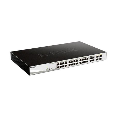 Коммутатор настраиваемый DGS-1210-28MP/FL1A WebSmart с 24 портами 10/100/1000Base-T (PoE 802.3af/802.3at (30Вт) и 4 комбо-портам