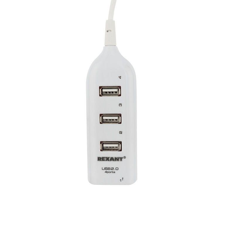 Разветвитель USB 2.0 на 4 порта бел. Rexant 18-4105-1 Разветвитель USB 2.0 на 4 порта бел. Rexant 18-4105-1