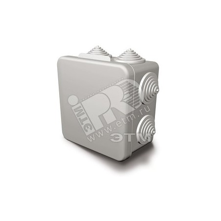 Коробка распределительная ОП 100х100х55мм IP54 (8 муфтами d26) сер. GUSI С3В108