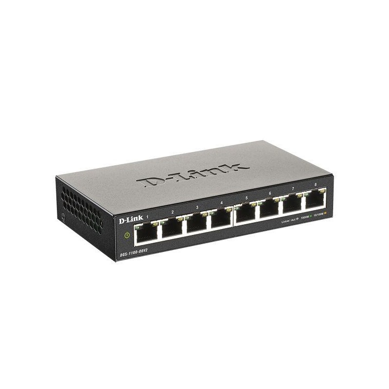 Коммутатор настраиваемый L2 DGS-1100-08V2/A1A с 8 портами 10/100/1000Base-T D-Link 1822943