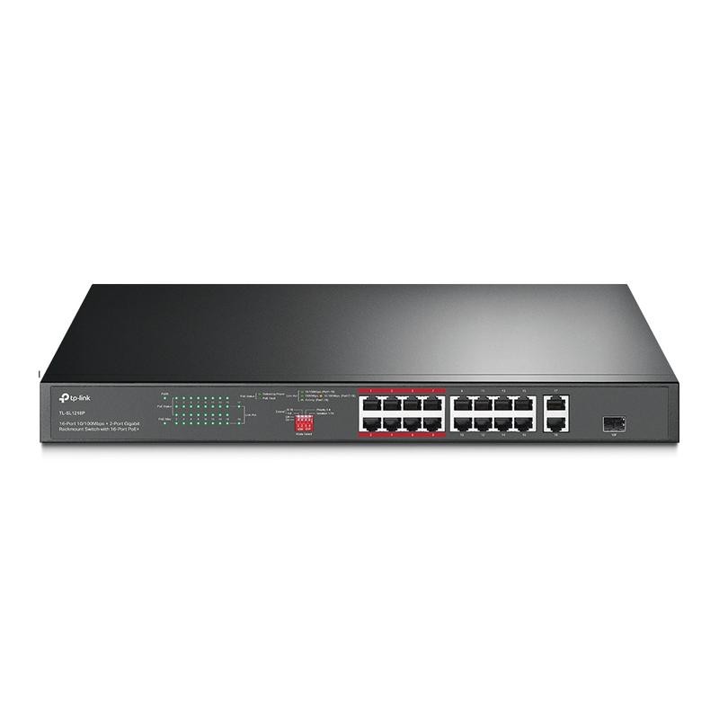 Коммутатор TL-SL1218P 18-портовый с 16 PoE+ портами 10/100Мбит/с и 2 гигабитными портами TP-Link 1806823
