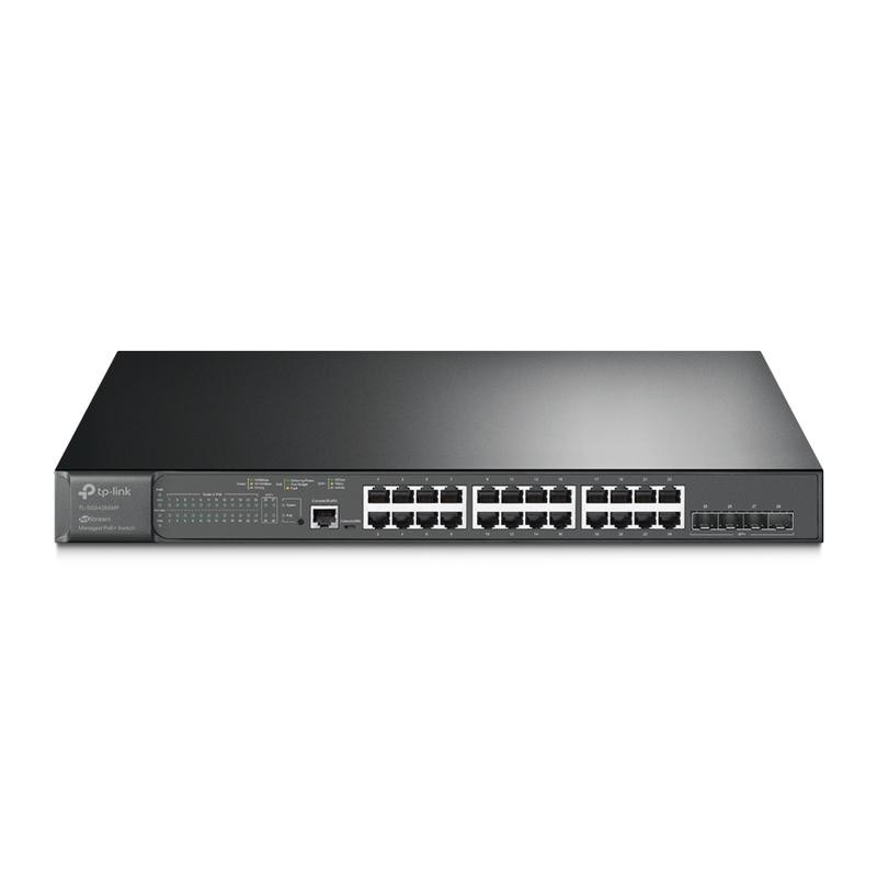 Коммутатор TL-SG3428XMP JetStream 24-портовый гигабитный управляемый PoE+ уровня 2+ с 4 SFP+ слотами 10GE TP-Link 1814770