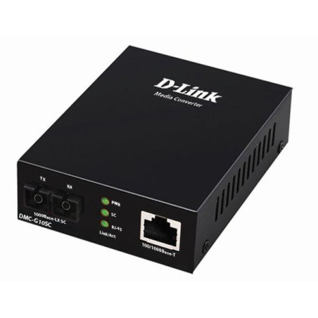 Медиаконвертер DMC-G10SC/A1A (1 порт 100/1000Base-T + 1 порт 1000Base-LX, разъем SC для одномод. оптич. кабеля (до 10км) D-Link 
