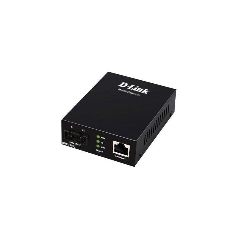 Медиаконвертер DMC-F30SC/B1A (1 порт 10/100Base-TX +1 порт 100Base-FX, разъем SC для одномод. оптич. кабеля (до 30км) D-Link 185