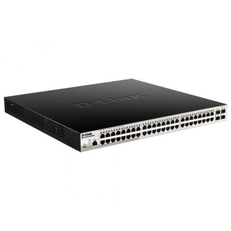 Коммутатор управляемый L2 DGS-1210-52MPP/ME/B3A с 48 портами 10/100/1000Base-T (PoE 802.3af/802.3at (30Вт) и 4 портами 1000Base-