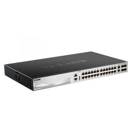 Коммутатор управляемый стекируемый L3 DGS-3130-30TS/B1A с 24 портами 10/100/1000Base-T 2 портами 10GBase-T и 4 портами 10GBase-X