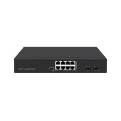 Коммутатор неуправляемый 8PoE 802.3af/at порта 1000Мбит/с 7-8 порт до 250м cat6 2 SFP порта 1000Мбит/с 120Вт GIGALINK GL-SW-G005