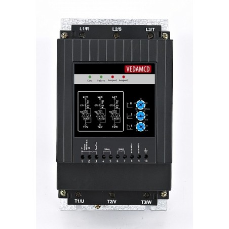 Устройства плавного пуска VM-10-P2K2-0012-S2-CV2-B вход. 1х220В выход. 2.2кВт выход. 12А напр. управ. питания 220В с кнопкой "ПУ