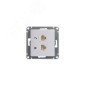 Розетка компьютерная + телефонная 2-м СП Glossa RJ45 + RJ11 кат.5E механизм бел. SE GSL000185