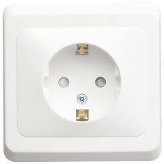 Розетка 1-м СП Этюд 16А IP20 250В с заземл. защ. шторки бел. SE PC16-004B
