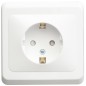 Розетка 1-м СП Этюд 16А IP20 250В с заземл. защ. шторки бел. SE PC16-004B