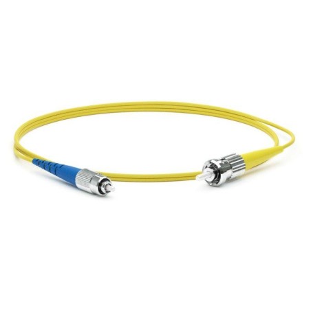 Патч-корд FC-S2-9-FC/UR-ST/UR-H-10M-LSZH-YL волоконно-оптический (шнур) SM 9/125 (OS2) FC/UPC-ST/UPC 2мм simplex LSZH 10м Hyperl