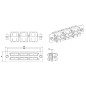 Панель FO-FPM-W120H32-6DSC-BL для FO-19BX с 6 SC (duplex) адаптерами 12 волокон одномод. 120х32мм адаптеры а син. (blue) Hyperli