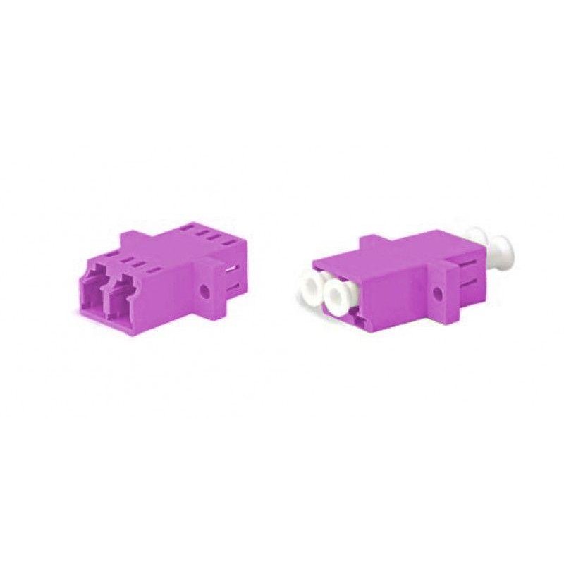 Адаптер оптический проходной LC-LC MM (OM4) dupleх корпус пластик. (magenta) бел. колпачки FA-P11Z-DLC/DLC-N/WH-MG пурпур. Hyper