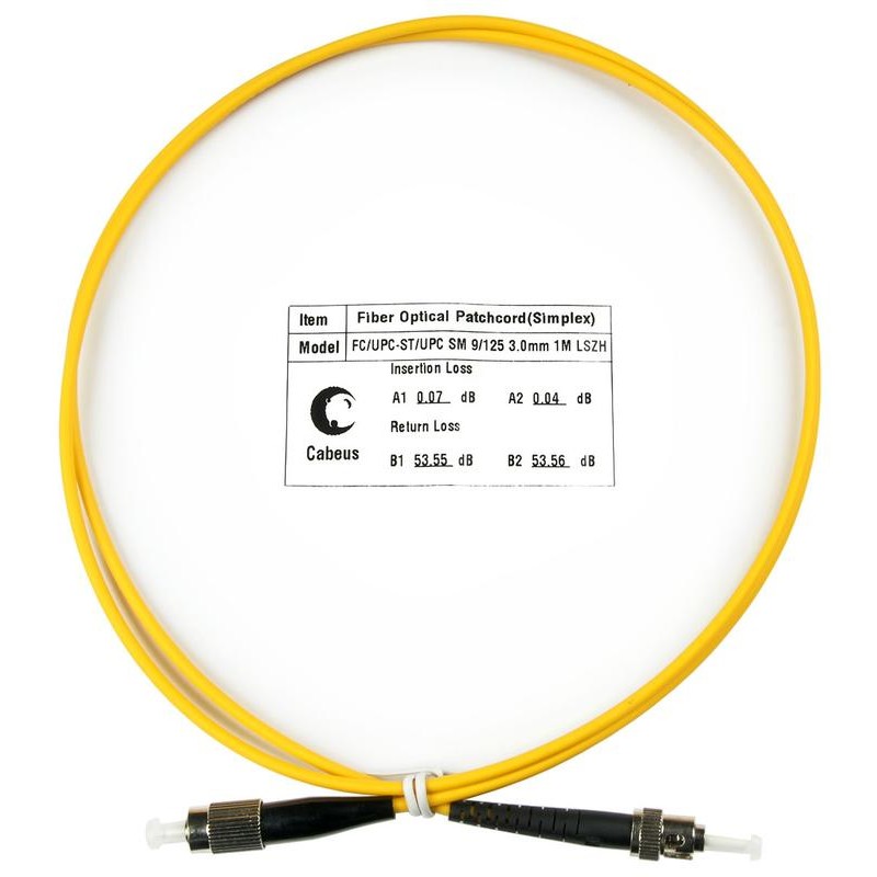Шнур оптический FOP(s)-9-FC-ST-1m simplex FC-ST 9/125 sm 1м LSZH Cabeus 7504c Шнур оптический FOP(s)-9-FC-ST-1m simplex FC-ST 9/125 sm 1м LSZH Cabeus 7504c