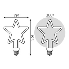 Лампа светодиодная филаментная Black Filament 7Вт Star матовая 2700К тепл. бел. E27 580лм GAUSS 1006802104