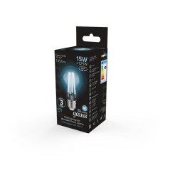 Лампа светодиодная филаментная Black Filament 15Вт A60 грушевидная 4100К нейтр. бел. E27 1450лм GAUSS 102902215