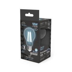 Лампа светодиодная филаментная Black Filament 18Вт A60 грушевидная 4100К нейтр. бел. E27 1650лм GAUSS 102902218