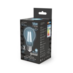 Лампа светодиодная филаментная Black Filament 18Вт A60 грушевидная 4100К нейтр. бел. E27 1650лм GAUSS 102902218