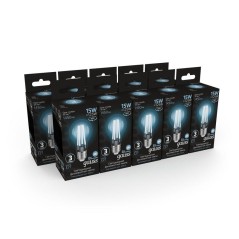 Лампа светодиодная филаментная Black Filament 15Вт A60 грушевидная 4100К нейтр. бел. E27 1450лм GAUSS 102902215
