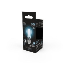 Лампа светодиодная филаментная Black Filament 15Вт A60 грушевидная 4100К нейтр. бел. E27 1450лм GAUSS 102902215