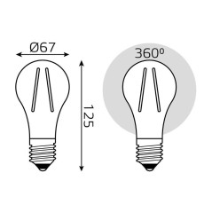 Лампа светодиодная филаментная Black Filament 26Вт A70 грушевидная 4100К нейтр. бел. E27 2700лм GAUSS 102902226