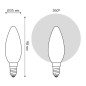 Лампа светодиодная филаментная Basic Filament 4.5Вт Свеча 2700К Е14 380лм milky GAUSS 1035115