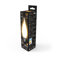 Лампа светодиодная филаментная Black Filament 5Вт свеча на ветру матовая 2700К тепл. бел. E14 420лм GAUSS 104201105