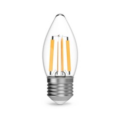 Лампа светодиодная филаментная Black Filament 11Вт свеча 4100К нейтр. бел. E27 830лм GAUSS 103802211