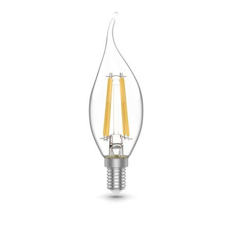 Лампа светодиодная филаментная Basic Filament 5.5Вт свеча на ветру 4100К Е14 530лм (уп.3шт) GAUSS 1041126T