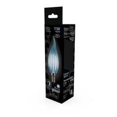 Лампа светодиодная филаментная Black Filament 11Вт свеча на ветру 4100К нейтр. бел. E14 830лм GAUSS 104801211