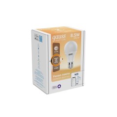 Лампа светодиодная умная Smart Home 8.5Вт A60 грушевидная 2700К тепл. бел. E27 800лм диммир. управление по Wi-Fi GAUSS 1050112