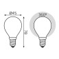 Лампа светодиодная филаментная Black Filament 9Вт P45 шар матовая 3000К тепл. бел. E14 590лм диммир. GAUSS 105201109-D