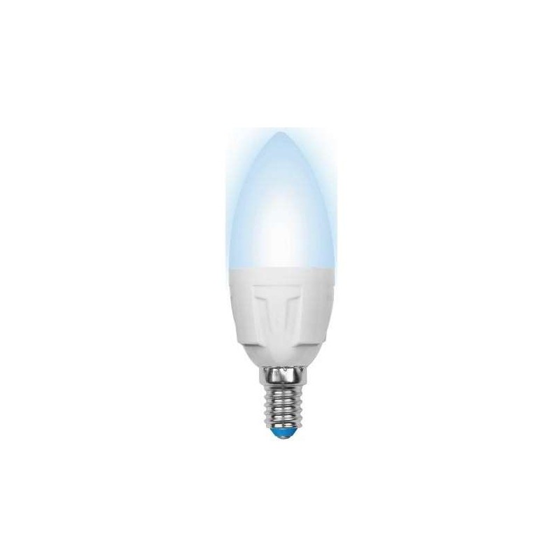 Лампа светодиодная LED-C37 7W/NW/E14 /FR PLP01WH Яркая 7Вт свеча матовая 4000К нейтр. бел. E14 (упак. картон) Uniel UL-00002411
