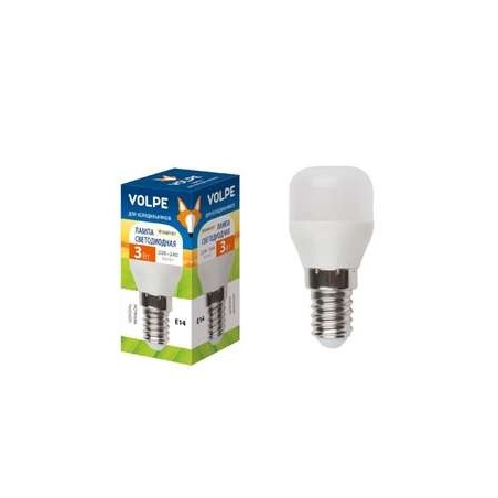 Лампа светодиодная LED-Y27-3W/WW/E14/FR/Z 3Вт цилиндр 3000К тепл. бел. E14 250лм 220-240В для холодильников Volpe UL-00000178