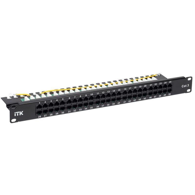 Патч-панель 1U телефонная кат.3 50 портов RJ45 Dual ITK PP50-1UC03U-D05 Патч-панель 1U телефонная кат.3 50 портов RJ45 Dual ITK PP50-1UC03U-D05