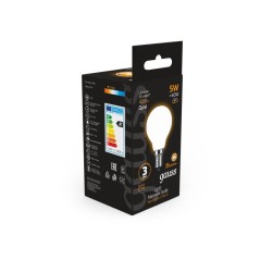 Лампа светодиодная филаментная Black Filament 5Вт P45 шар матовая 2700К тепл. бел. E14 420лм GAUSS 105201105