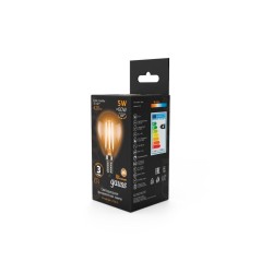 Лампа светодиодная филаментная Black Filament 5Вт P45 шар 2700К тепл. бел. E14 420лм GAUSS 105801105