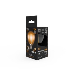 Лампа светодиодная филаментная Black Filament 5Вт P45 шар 2700К тепл. бел. E14 420лм GAUSS 105801105