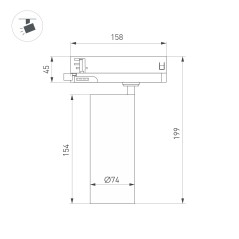 Светильник светодиодный LGD-GERA-4TR-R74-20W Day4000 WH 36deg 230В IP20 металл Arlight 055156