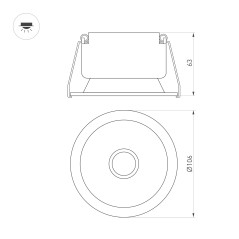Светильник светодиодный MS-HARBOR-R106-15W Warm3000 BK 24deg 230В IP20 металл Arlight 050181