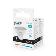 Лампа светодиодная Elementary 3.5Вт MR16 софит 4100К нейтр. бел. GU5.3 300лм GAUSS 13524