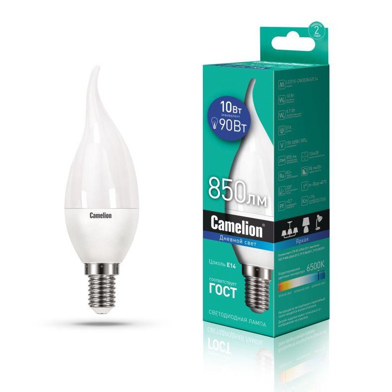 Лампа светодиодная LED10-CW35/865/E14 10Вт 220В Camelion 14405