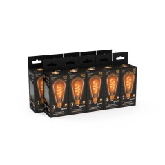 Лампа светодиодная филаментная Black Filament 6Вт ST64 золотая 2400К тепл. бел. E27 360лм GAUSS 157802006