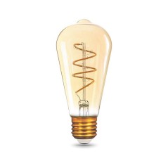 Лампа светодиодная филаментная Black Filament 6Вт ST64 золотая 2400К тепл. бел. E27 360лм GAUSS 157802006